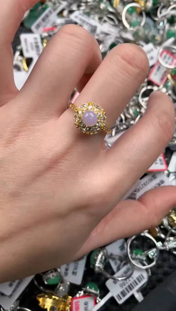 银S925镶嵌戒指翡翠555---3