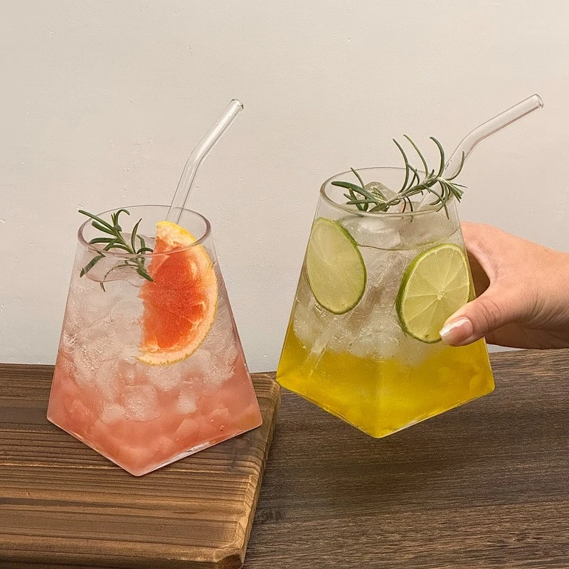 ins网红餐厅玻璃水果茶杯子冷饮料饮品咖啡果汁杯创意小众设计感