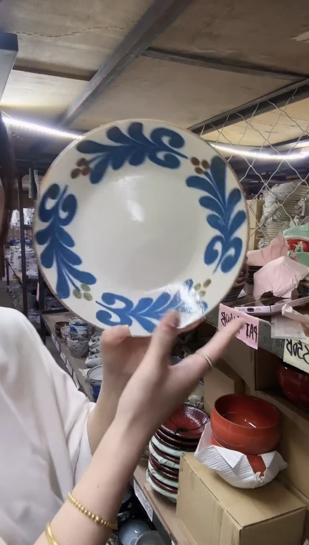 陶瓷粗陶23.5cm大盘一个