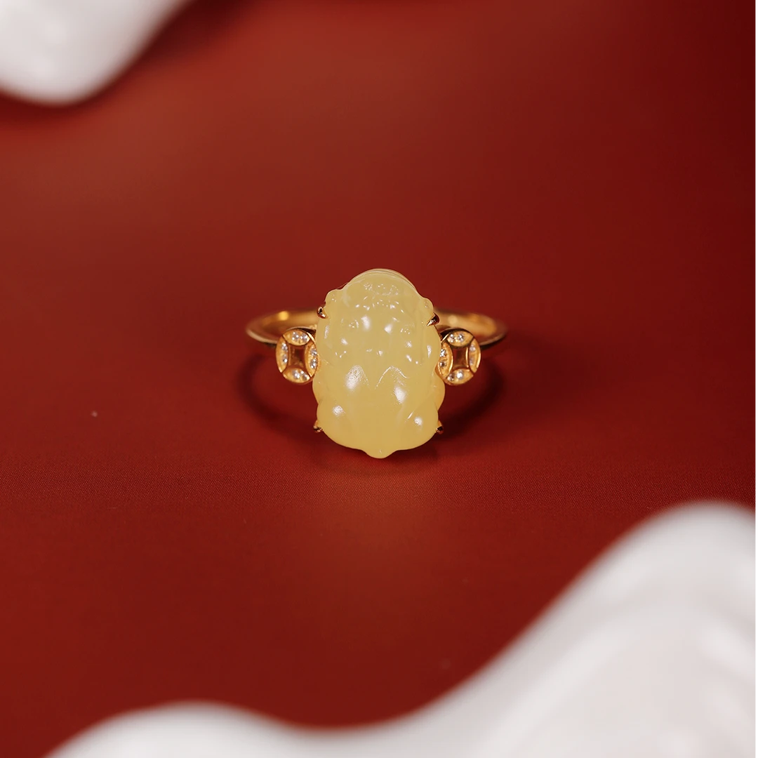 「国玉感恩节专场｜黄玉戒指」时尚轻奢气质