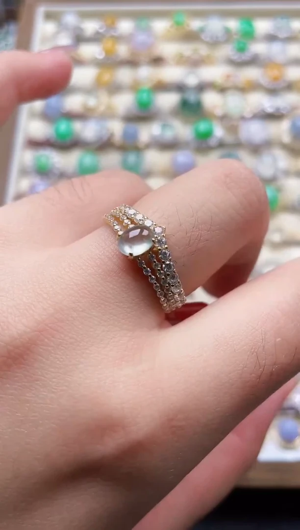 银S925镶嵌戒指翡翠194