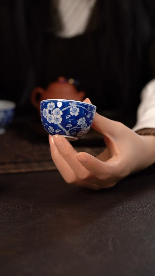 【闪购商品】杯HLX陶瓷蓝地冰梅小缸杯