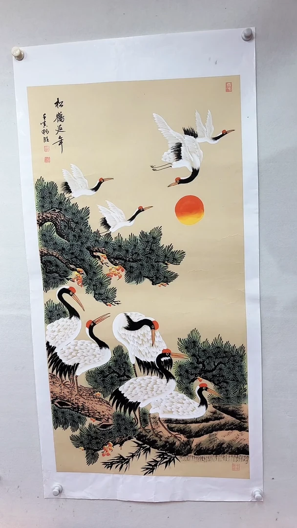 国画松鹤延年/4尺托底/雷畅胜