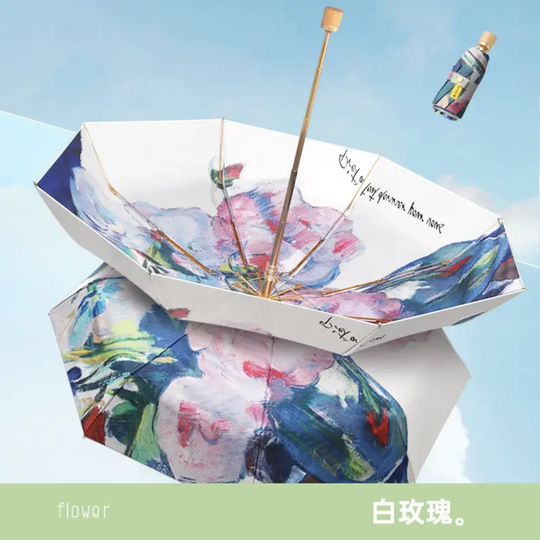 【新品双层太阳伞】防晒防紫外线黑胶晴雨伞两用折叠印花伞新疆包邮