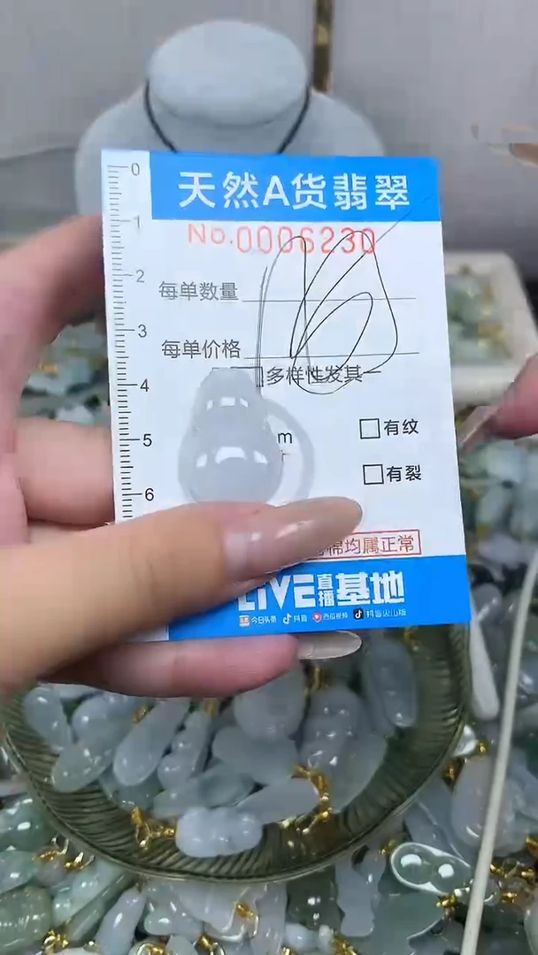 翡翠未镶嵌颈饰净货挂件-6230