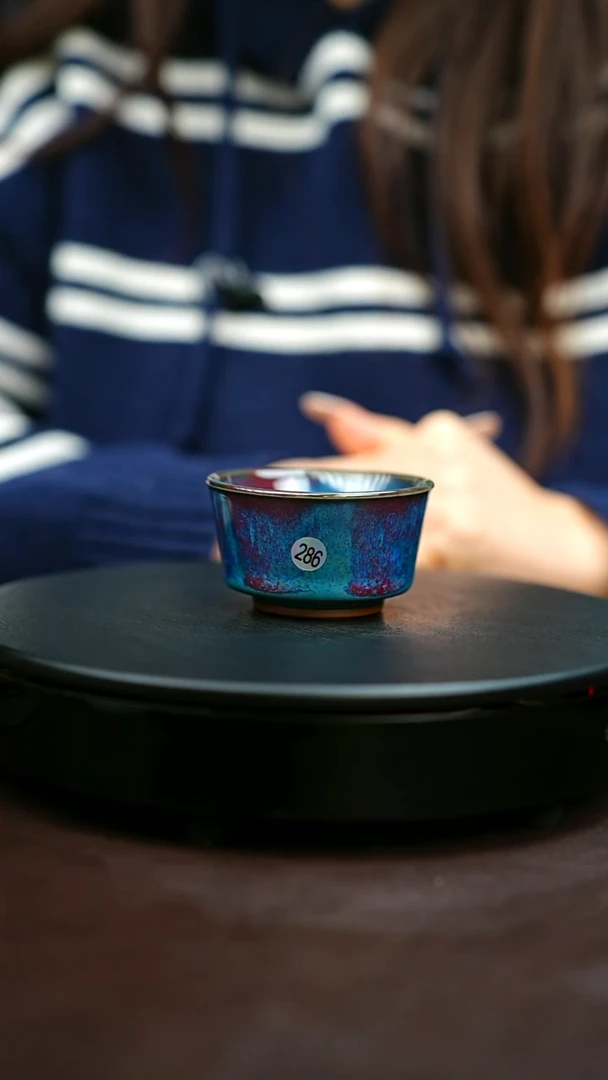 286#原矿钧瓷炉钧釉直口杯