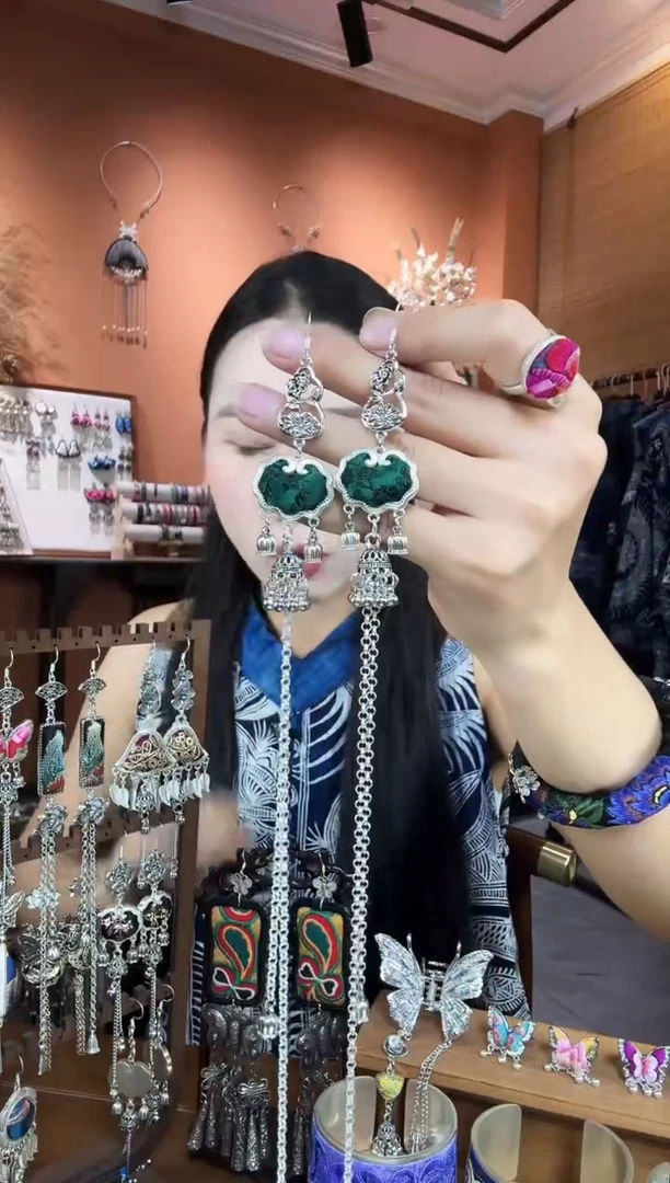 刺绣纯手工民族风耳环