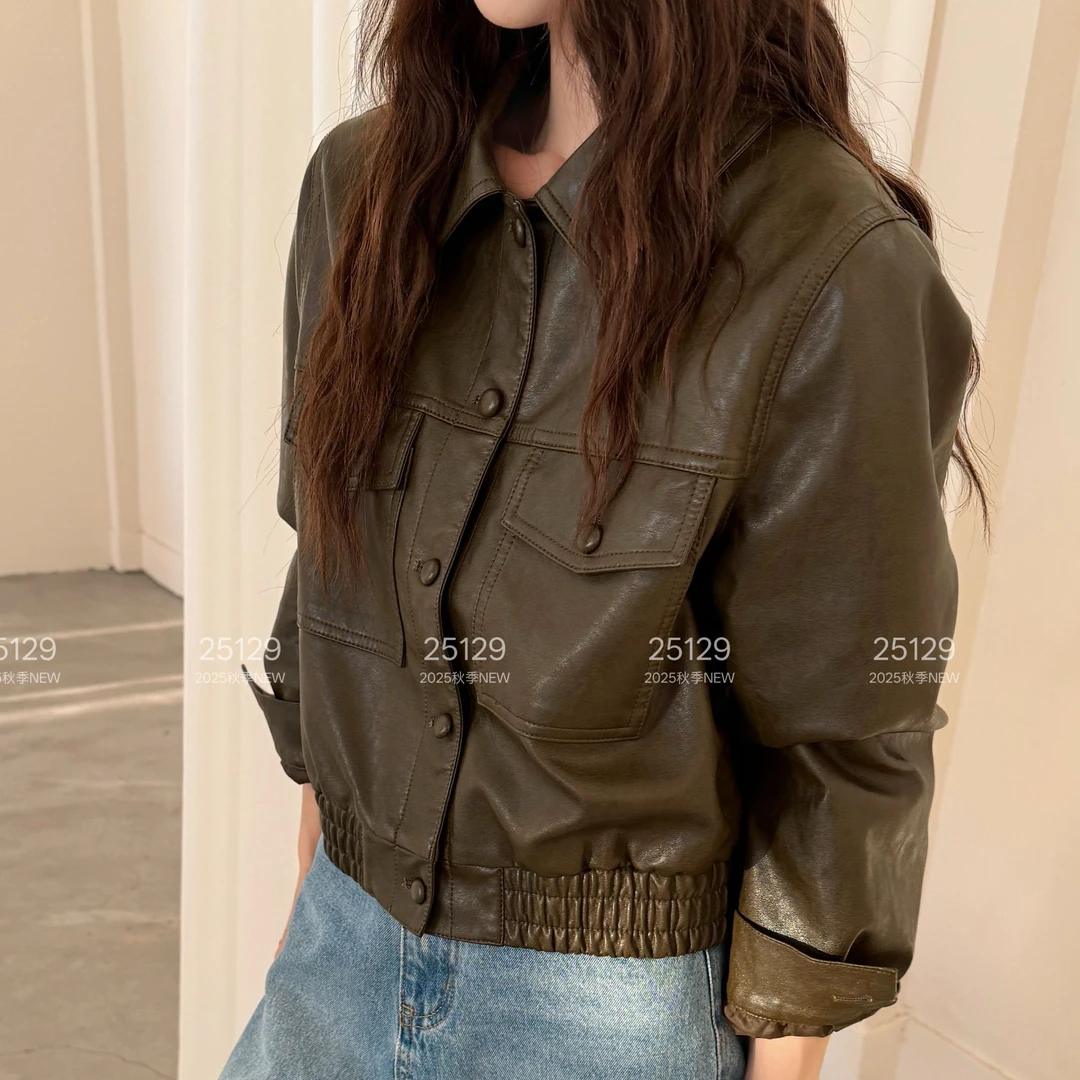 小个子短款皮衣外套女2025早秋新款酷飒长袖机车服高级感洋气夹克