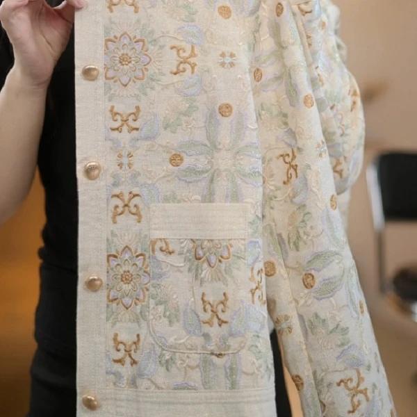 【AL】【锦上添花】春季新款绣花高级感重工新中式洋气短外套