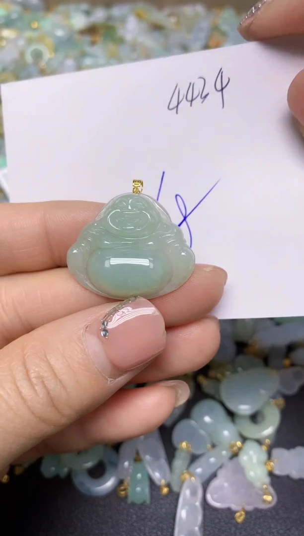 【闪购商品】翡翠挂件18K金镶嵌 天然翡翠A货