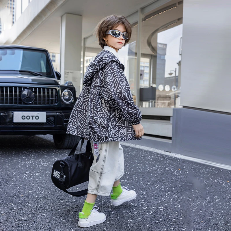 XMYY2025夏季男童中大童凉感休闲韩版百搭满印运动防晒服/WTW028