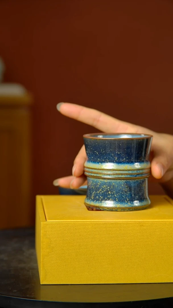 摆件大宋官窑钧瓷竹系列主人杯