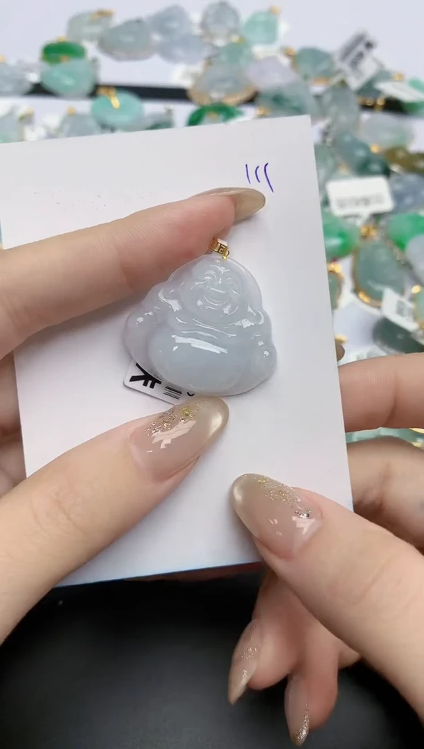 【闪购商品】翡翠颈饰18K金镶嵌天然缅甸翡翠A货