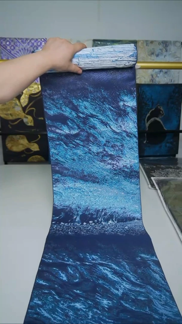 织绣织锦80蓝洞点描缀