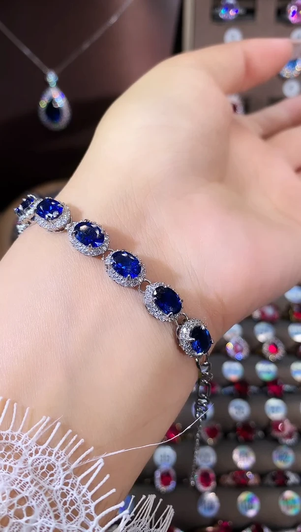 无925银皇家蓝色手链