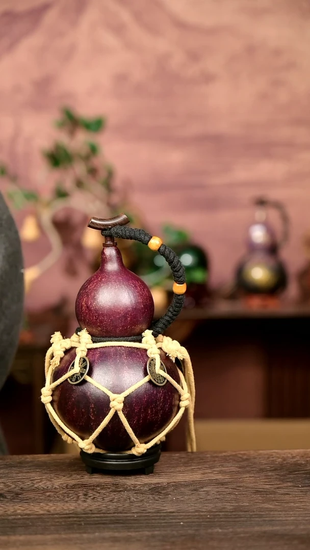 294号网兜 850ml 大漆葫芦水壶/酒壶 一物一拍