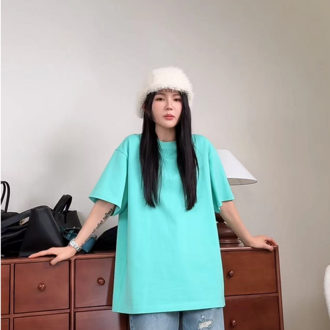 【塔鹿蕾】2025新款简约时尚高级休闲宽松显白圆领T恤短袖半袖7102