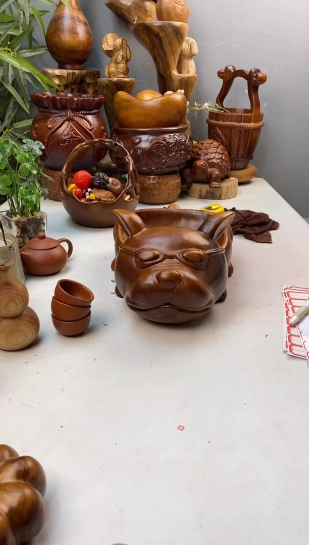 香樟木A46法斗果盆/尺寸