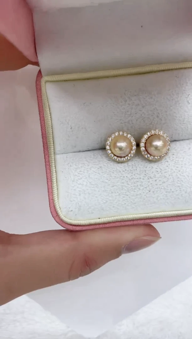 【闪购商品】海水珍珠耳饰银S925镶嵌海水珍珠耳饰