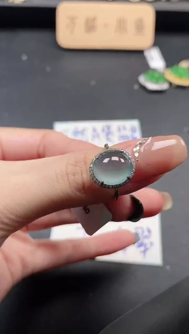 银S925镶嵌戒指翡翠51511