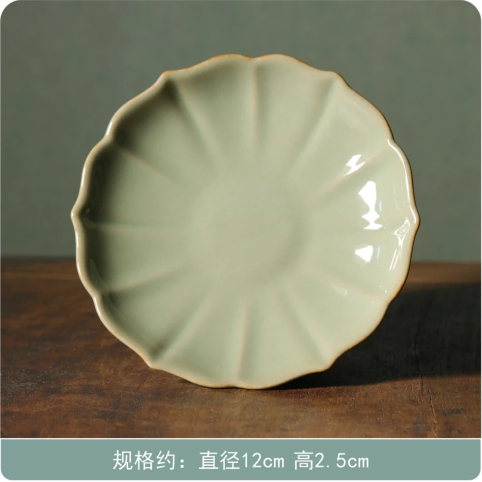 小花口盘 直径12cm高2.5cm