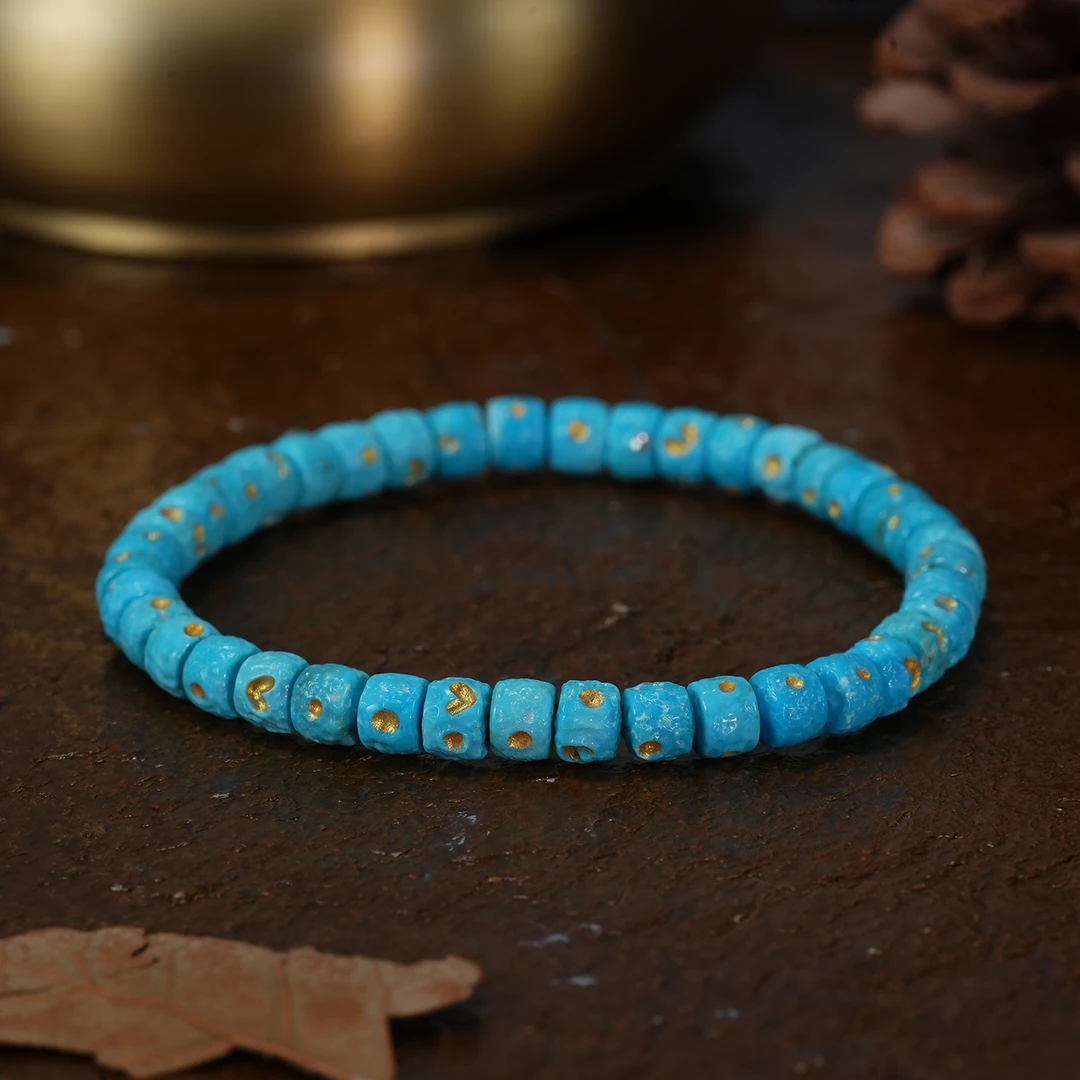 【婧婧精选】臻品 · 原矿云盖寺绿松石DIY日月星辰手串