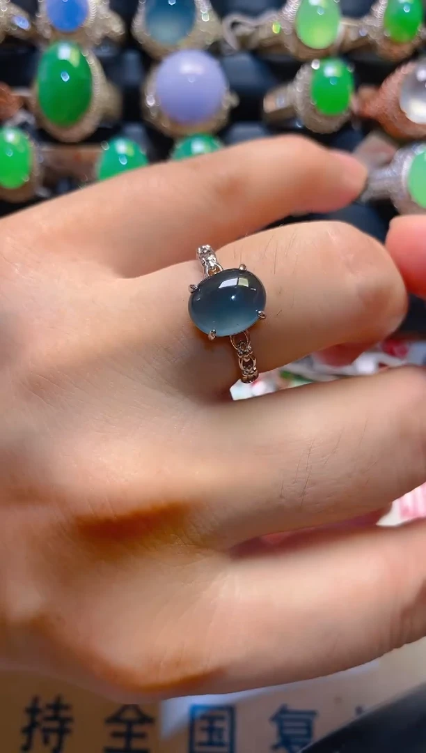 翡翠银S925镶嵌耳饰天然