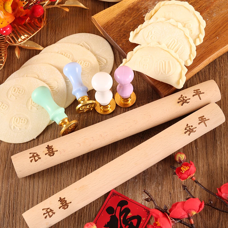 洛诺兔家用擀面杖创意福财印花面食不粘烘培包饺子居家好物神器