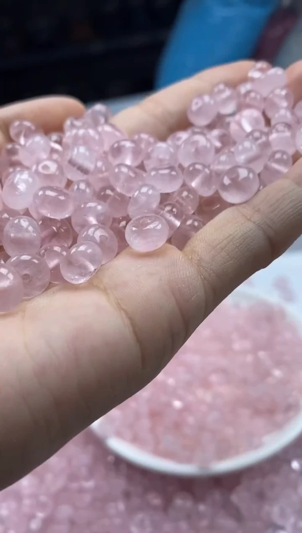 未镶嵌颈饰水晶w2375粉水晶算盘8*4mm*30颗
