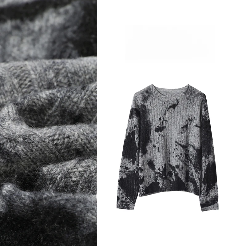 【旧叙】毛针织衫微胖长袖时尚宽松秋冬女生套头保暖24228