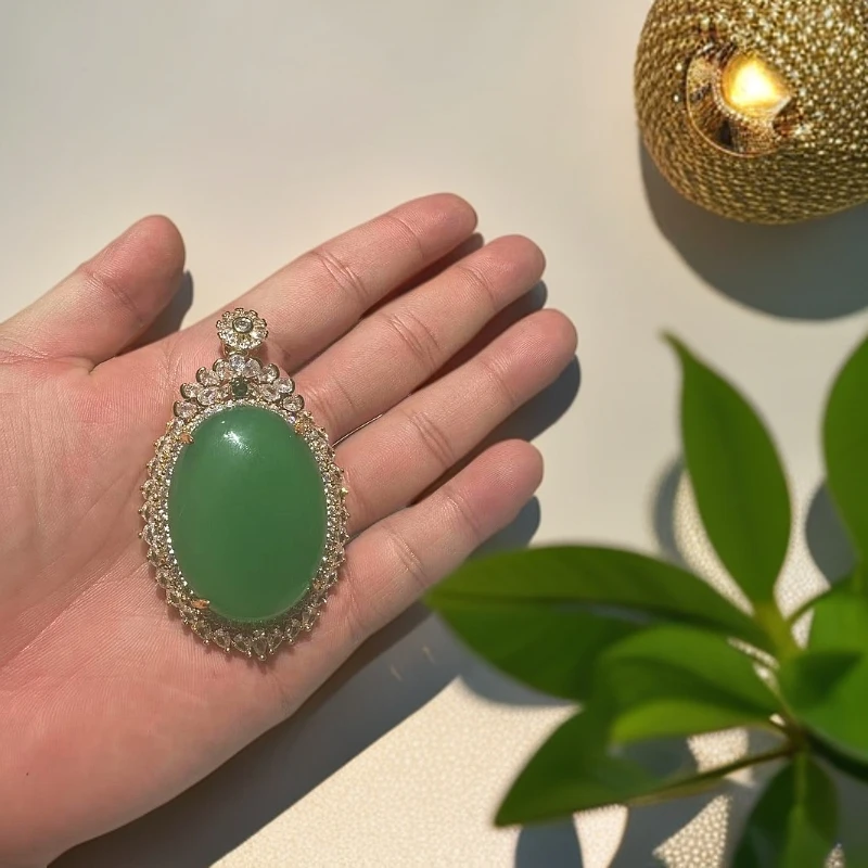 YM038满绿大蛋面时尚吊坠