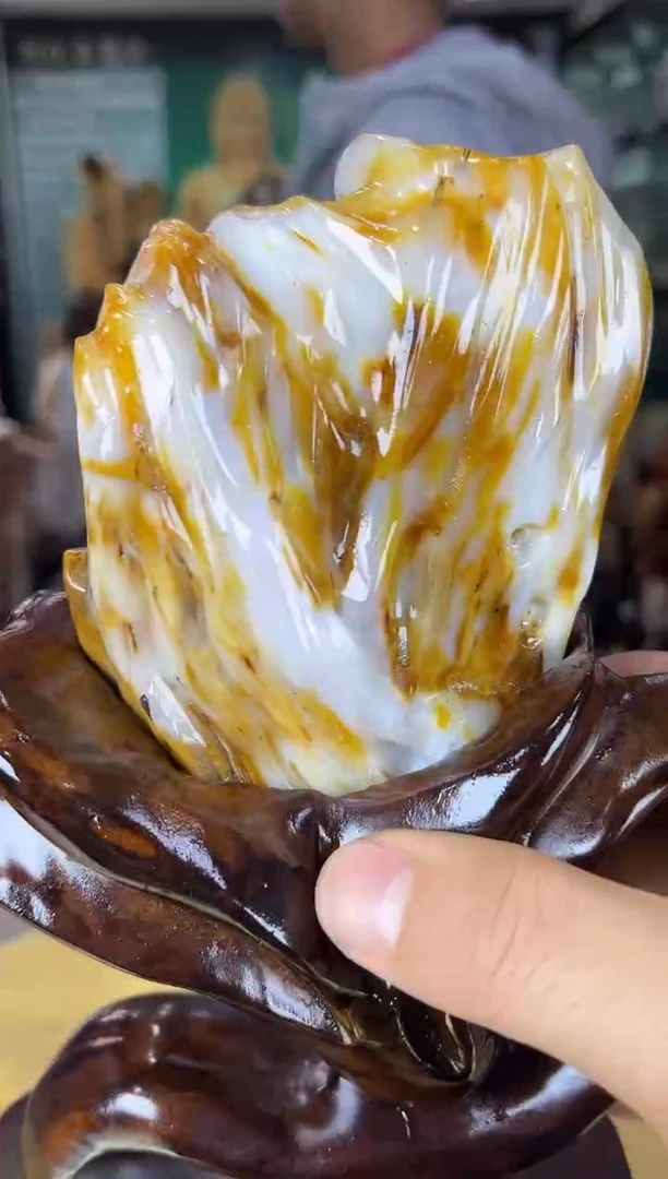 缅甸天然树化玉摆件