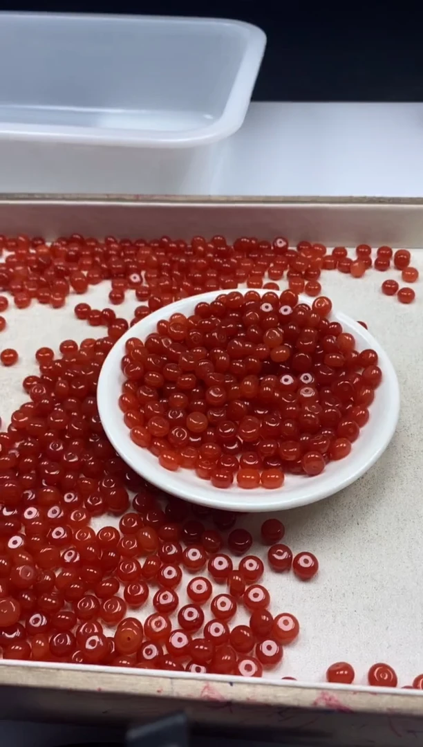 【闪购商品】玛瑙/玉髓颈饰未镶嵌w2011南红柿子红算盘8*5mm*20