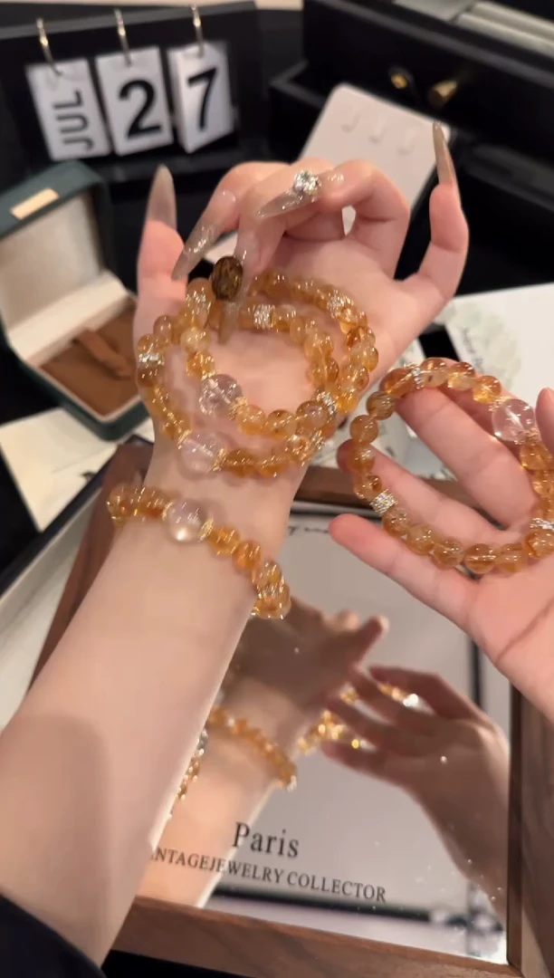 水晶手链合金黄塔晶x2132