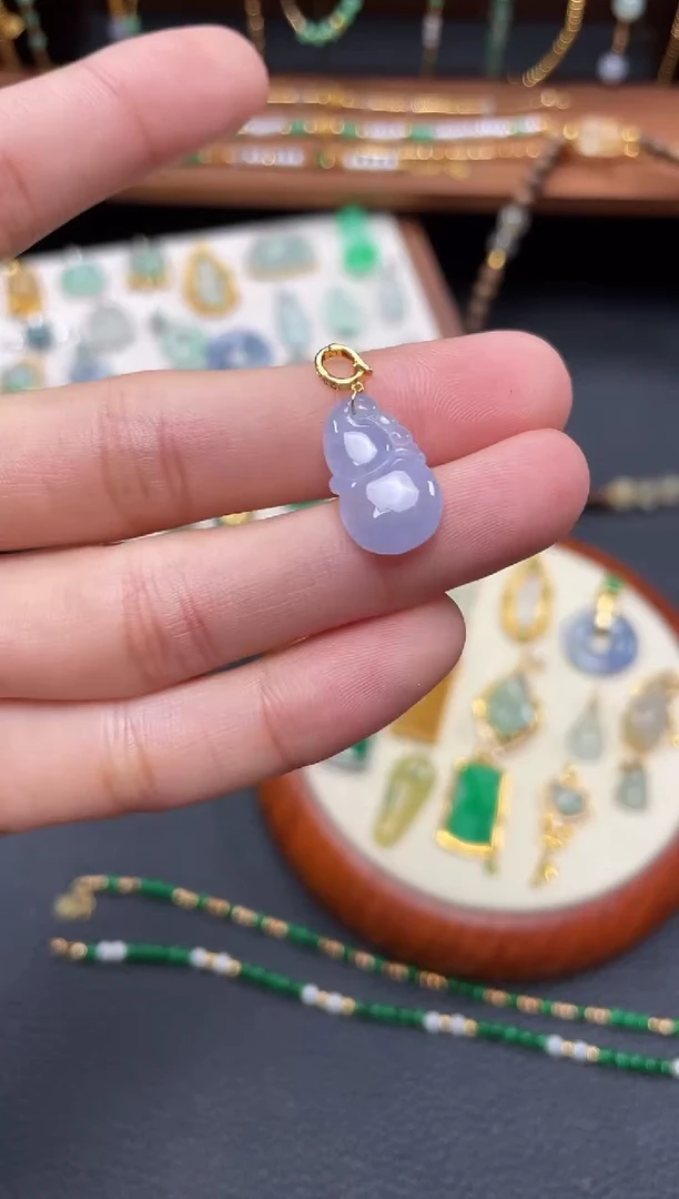 【闪购商品】翡翠吊坠(不含链)18K金镶嵌一个  JK672