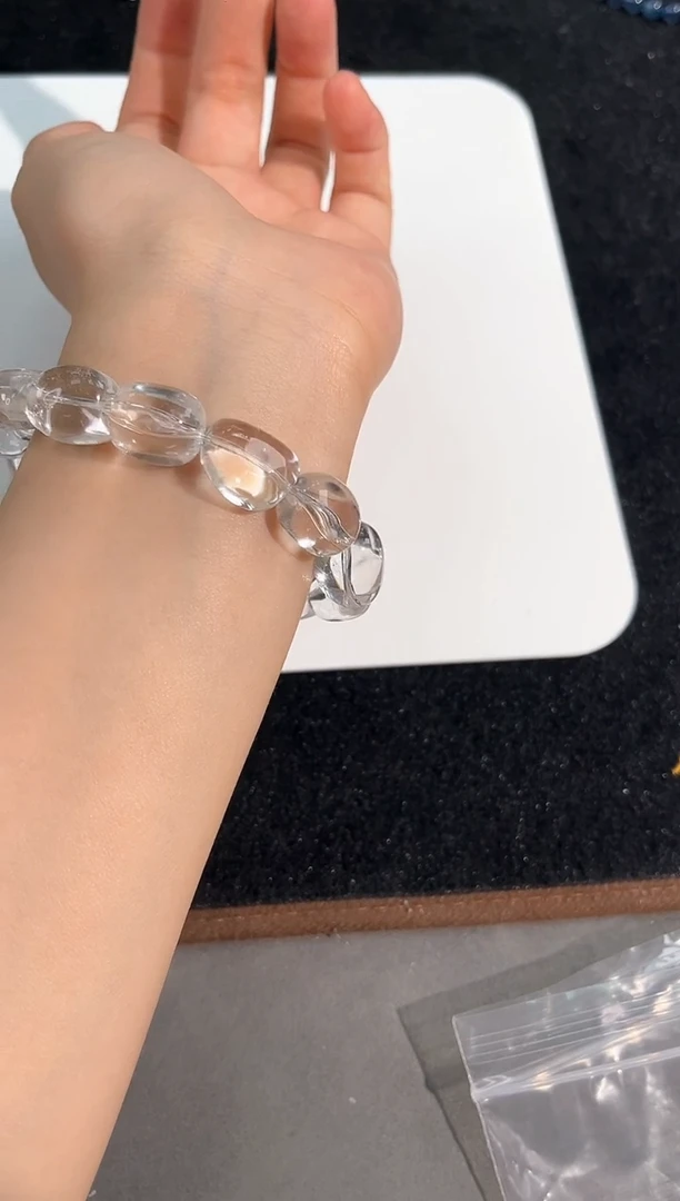 水晶手链未镶嵌28号白水糖豆单圈