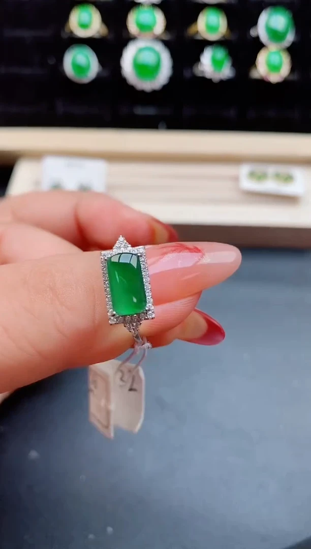 【闪购商品】翡翠戒指银S925镶嵌321321