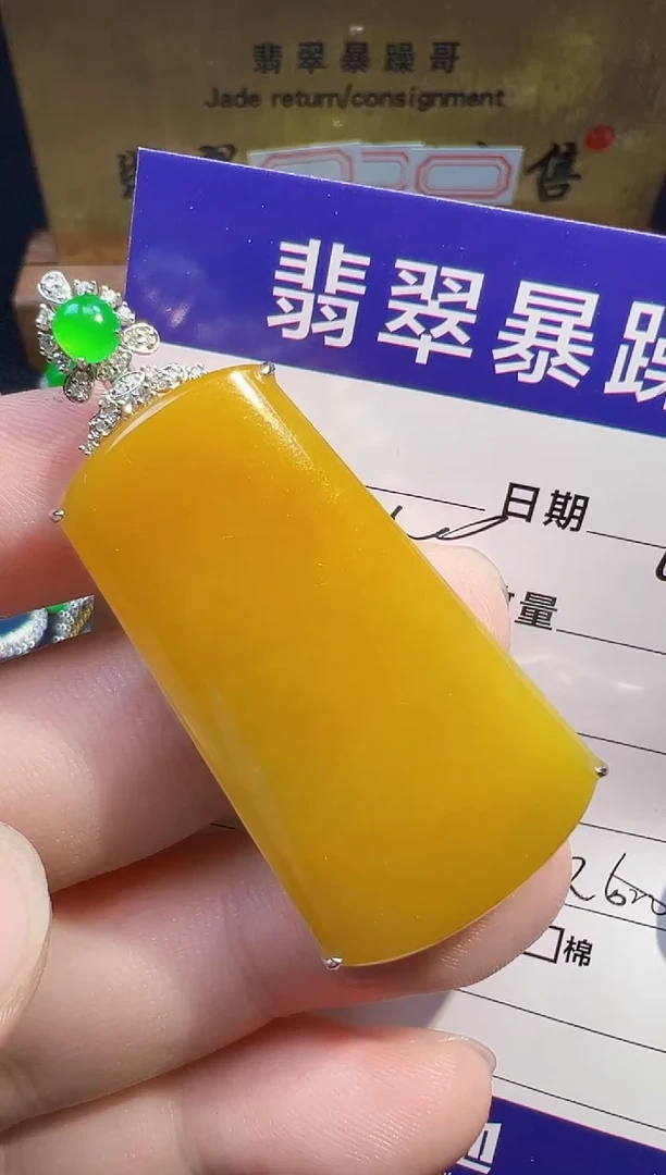 翡翠18K金镶嵌颈饰子*翡翠