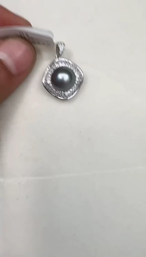 颈饰银S925镶嵌海水珍珠吊坠