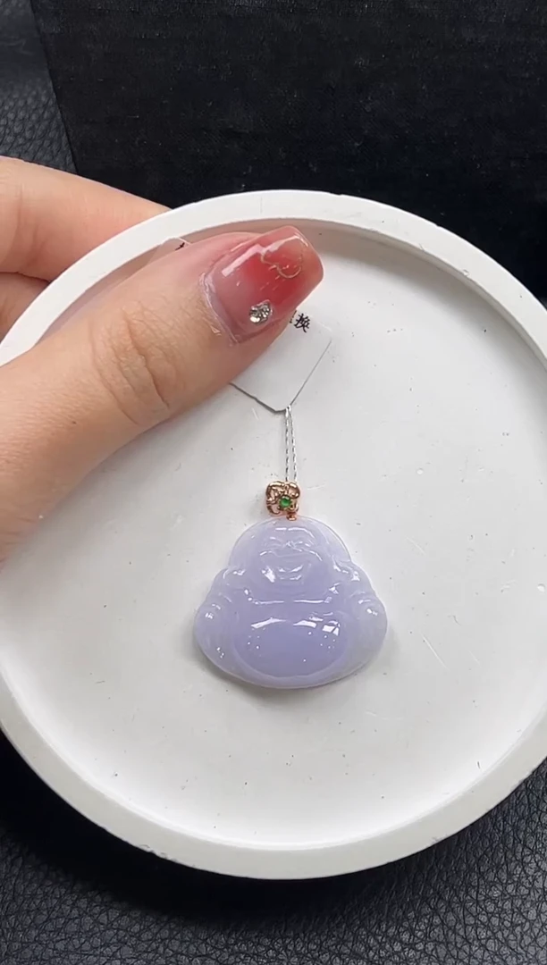 【闪购商品】翡翠颈饰18K金镶嵌紫佛公