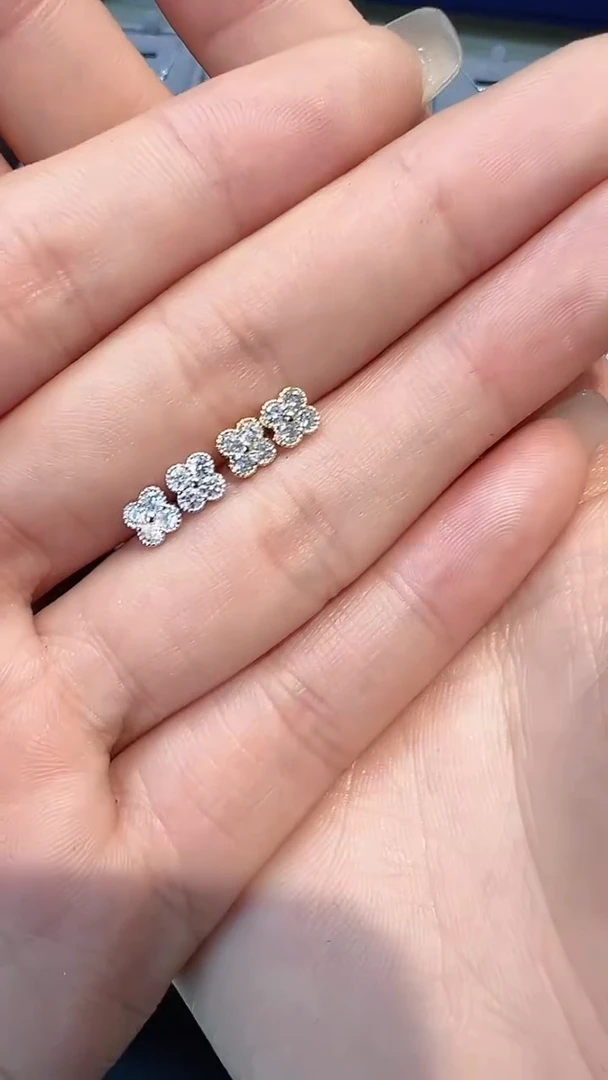 【闪购商品】钻石耳饰18K金镶嵌多样性发一