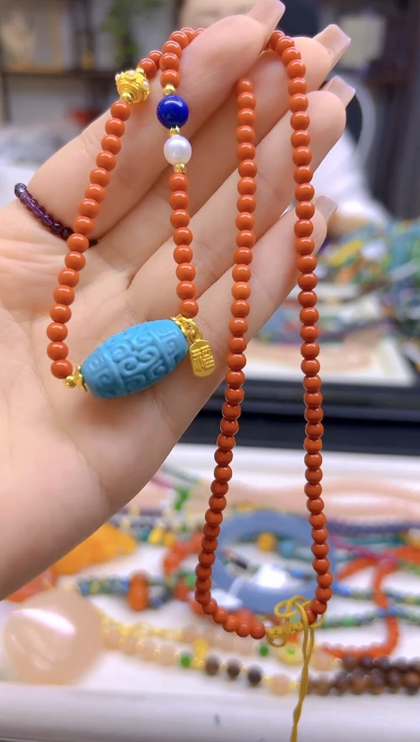 南红玛瑙未镶嵌颈饰DIY款X670