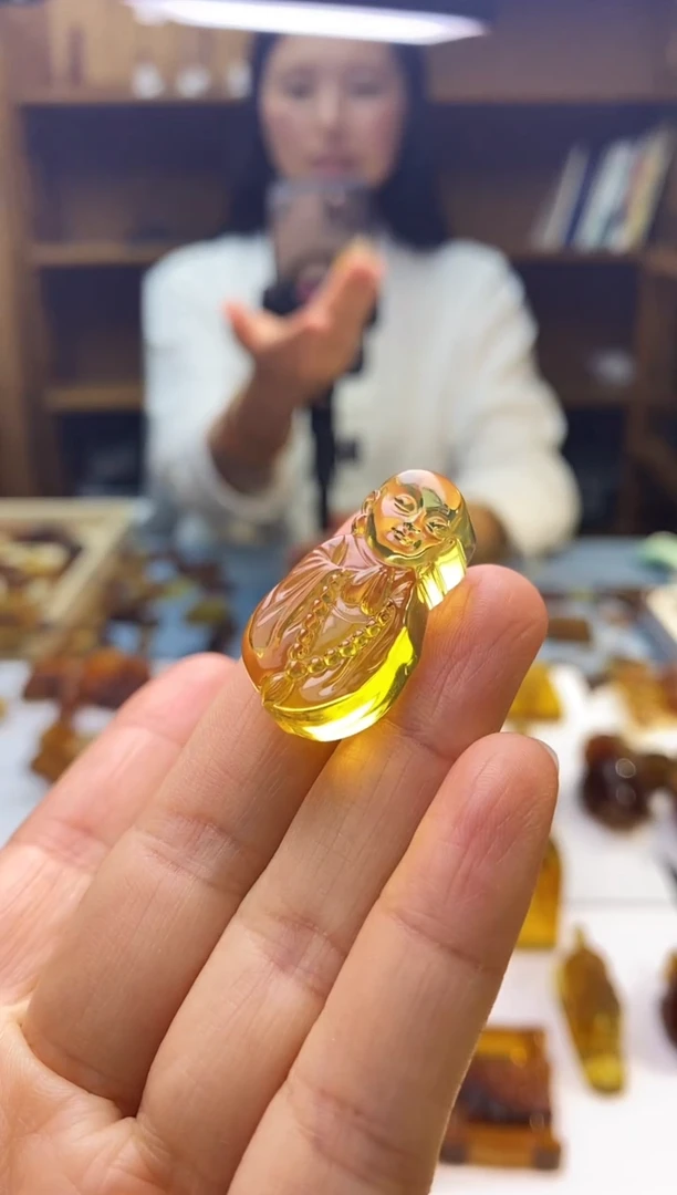 琥珀颈饰未镶嵌SN74-14（净水金兰·小沙弥）