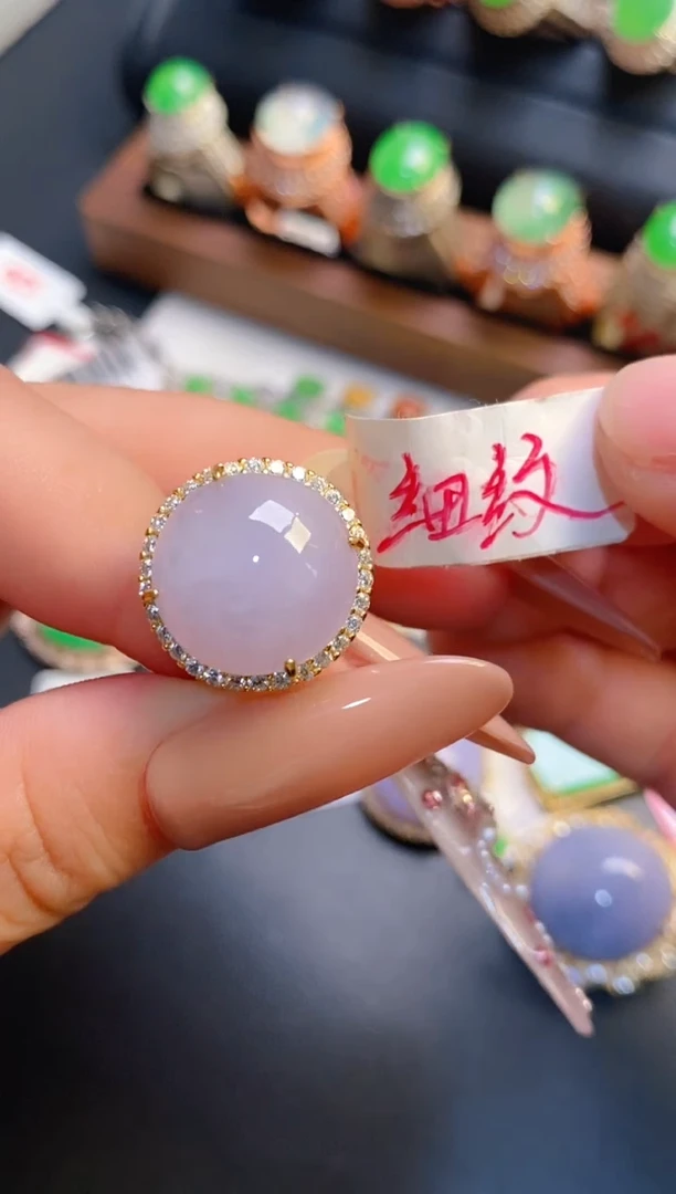 银S925镶嵌戒指翡翠天然