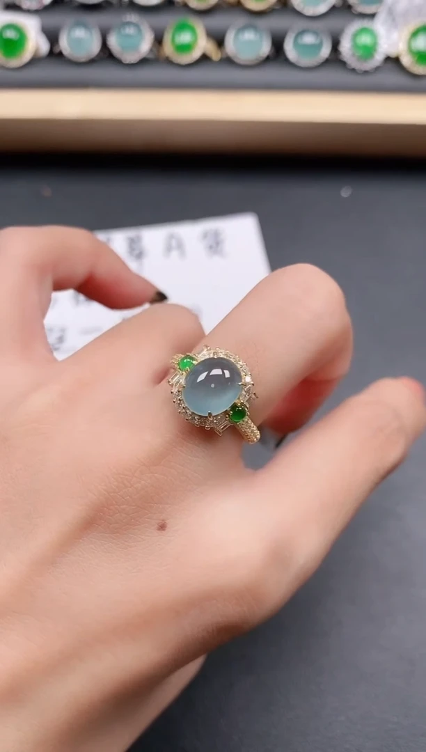 翡翠戒指银S925镶嵌11111111