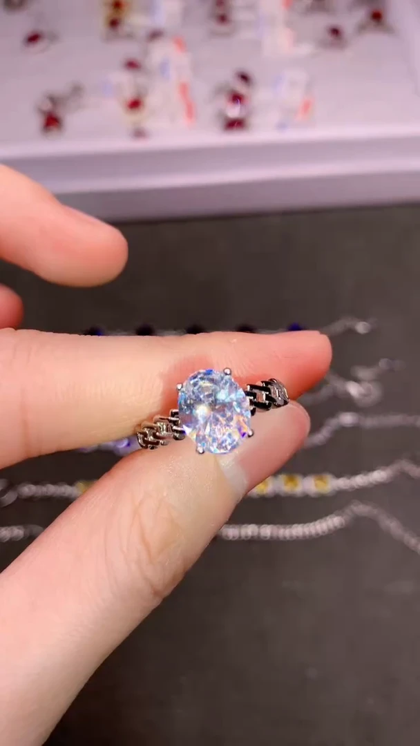 【闪购商品】蓝宝石戒指银S925镶嵌.....