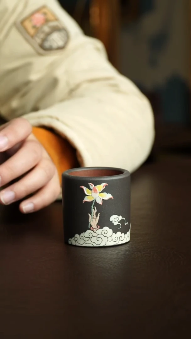 茶杯紫砂57号 荷花扳指杯 宜兴紫砂原矿作品