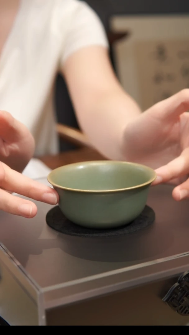 杯子鸡缸杯  汝州原产地  原矿老釉  带底款