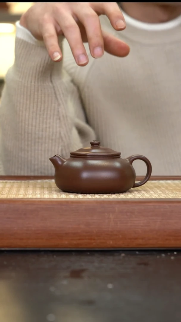 茶壶紫砂  六方 寒江   革紫泥   170cc  全手工