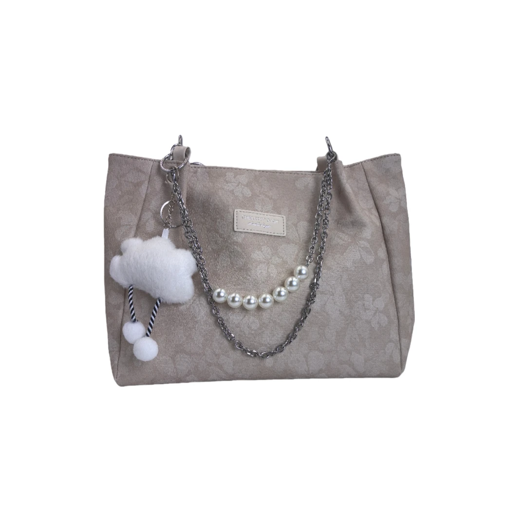 金选女包甜美珍珠链条手提包单肩包